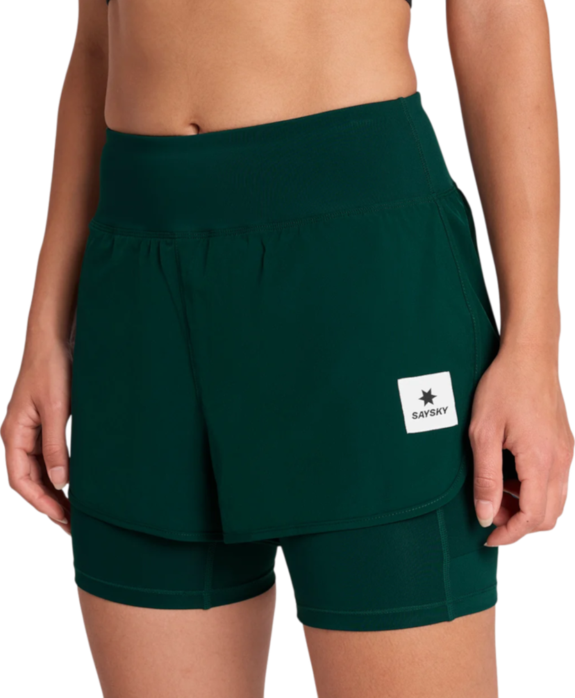 Shorts Saysky Saysky Women's Pace 2 in 1 3" Shorts Grön | owrsh23c317-owrsh23c317