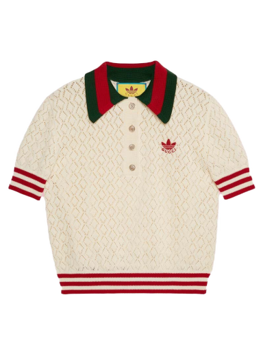 Polotröja Gucci adidas x Cotton Polo Tee Vit | 693832 XKCDM 9133