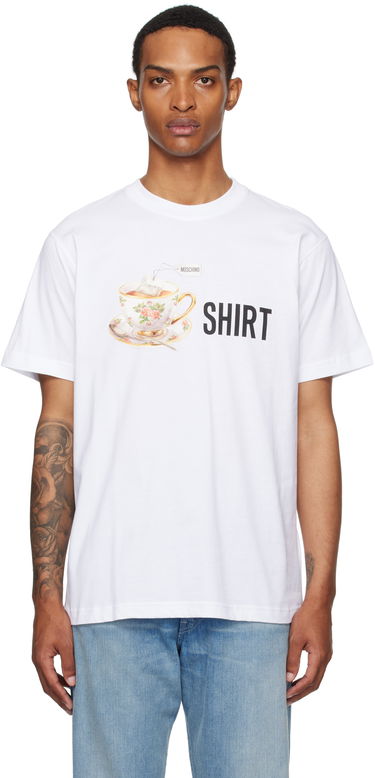 T-shirt Moschino Moschino Teacup Graphic Organic Cotton T-Shirt Vit | 252ZZ072852411001, 0