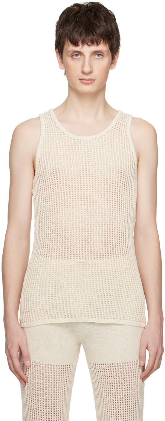 Linne Nanushka Off-White Zev Tank Top Beige | NM22BCTP00371