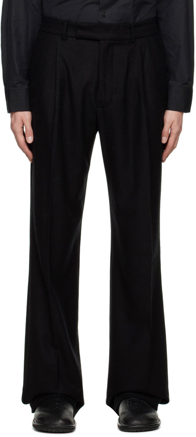 Byxor AMIRI AMIRI Double Pleated Flare Trousers Svart | AW22MAW019