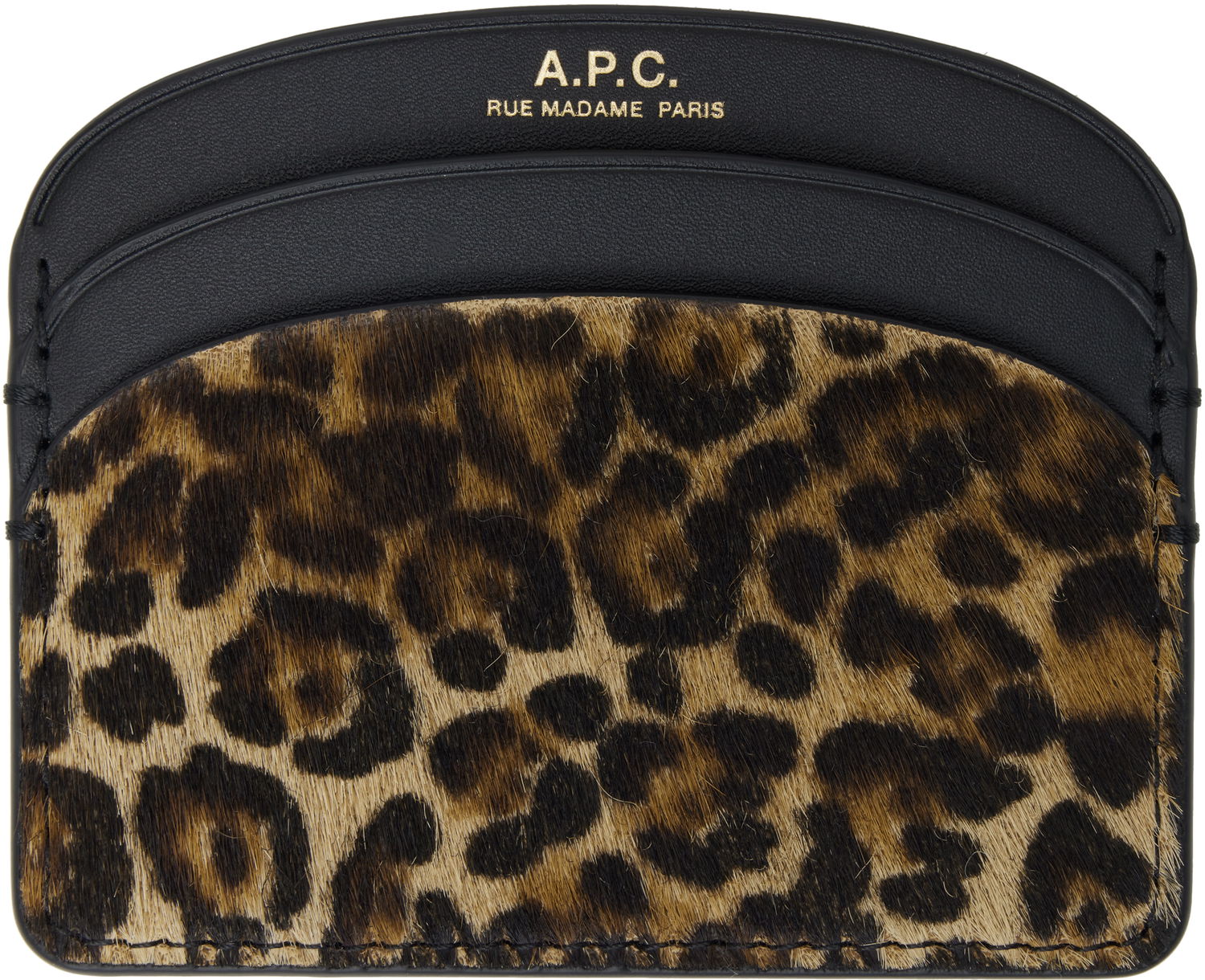 Plånbok A.P.C. A.P.C. Demi-Lune Leopard Card Holder Flerfärgad | PXCAW-F63270, 0