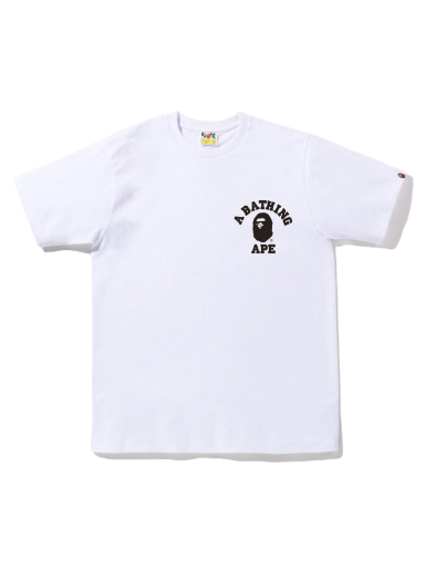 T-shirt BAPE Bicolor College ATS Tee Vit | 1I80-110-023