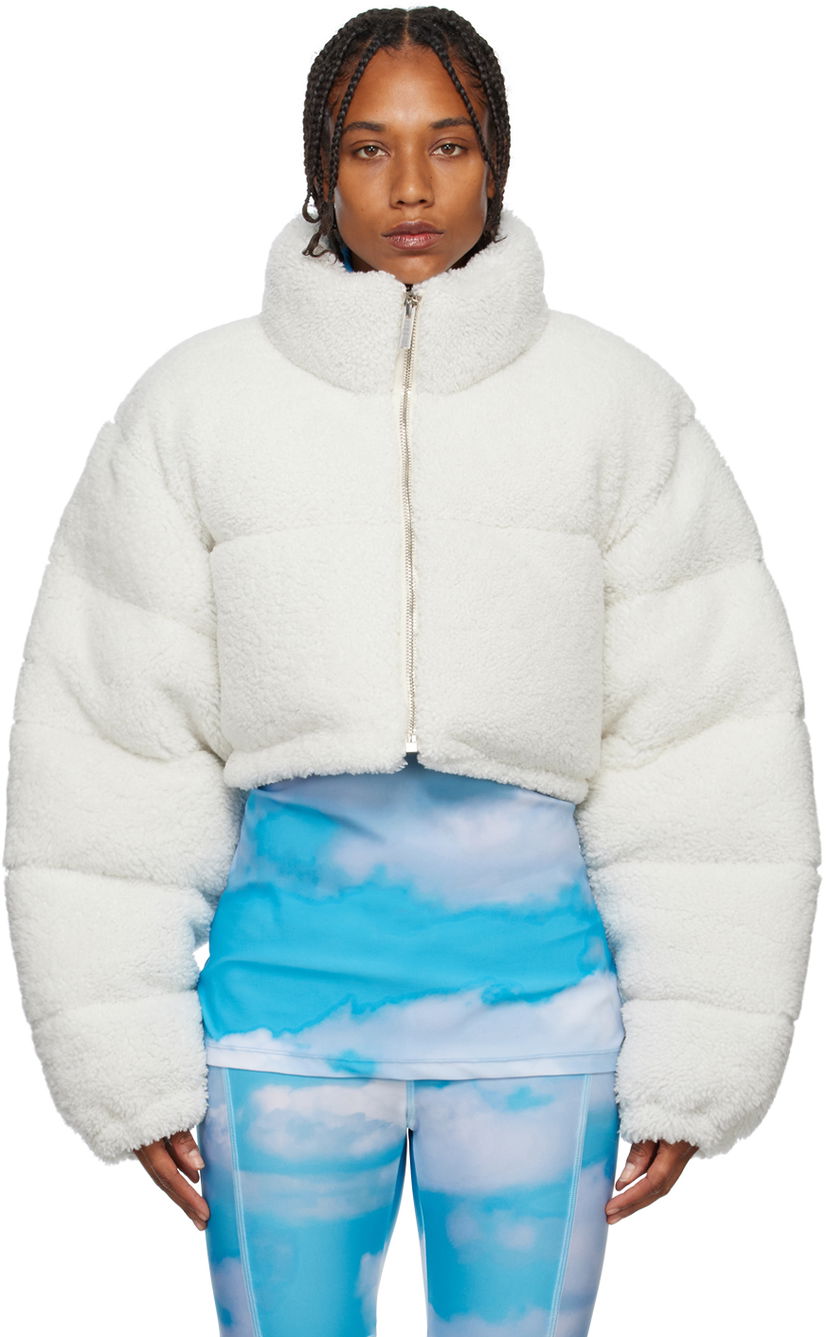 Bomberjacka VETEMENTS Cropped Shearling Jacket Vit | VL14JA180C