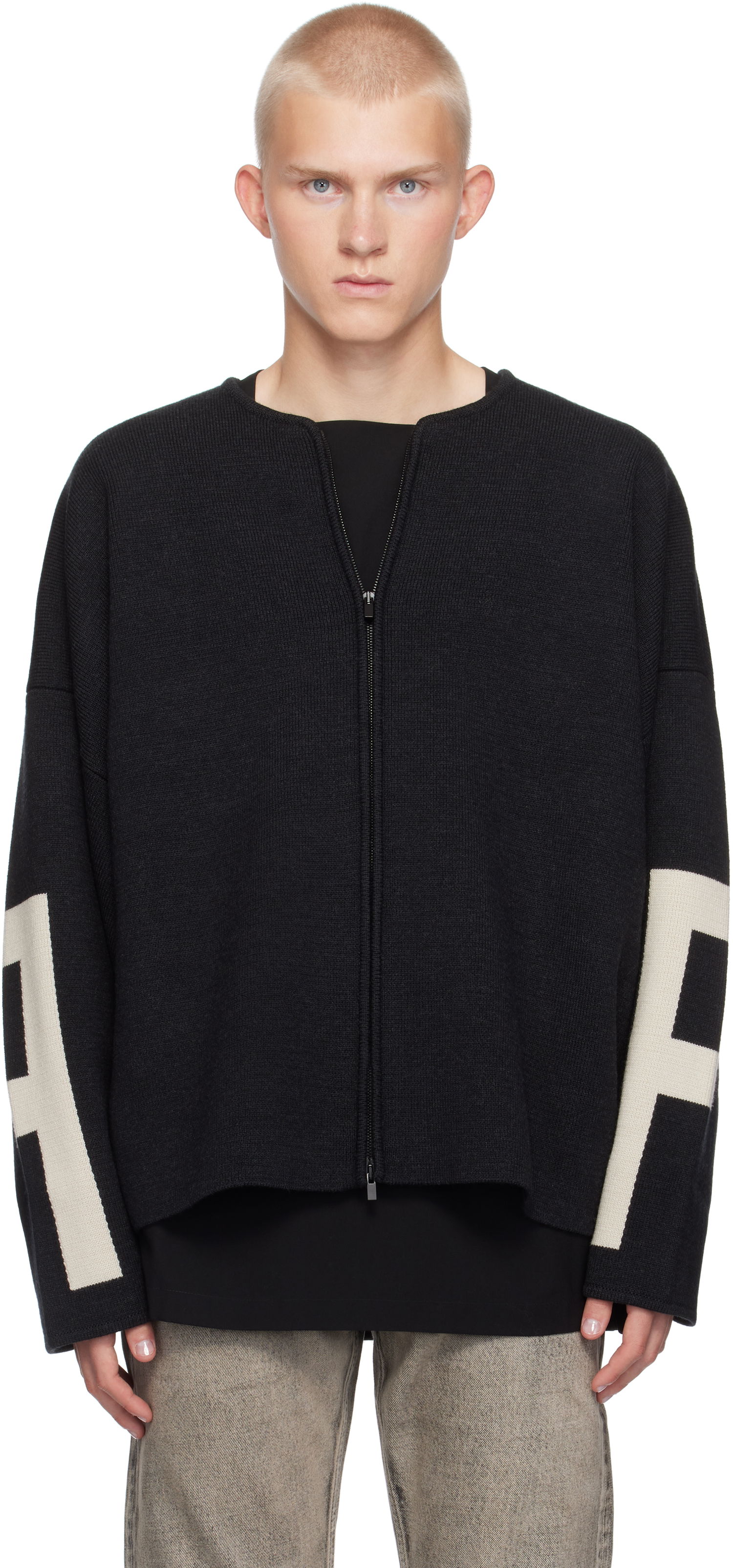 Sweater Fear of God Fear of God Merino Full Zip Sweater Svart | FG24FW20-0172MER, 0