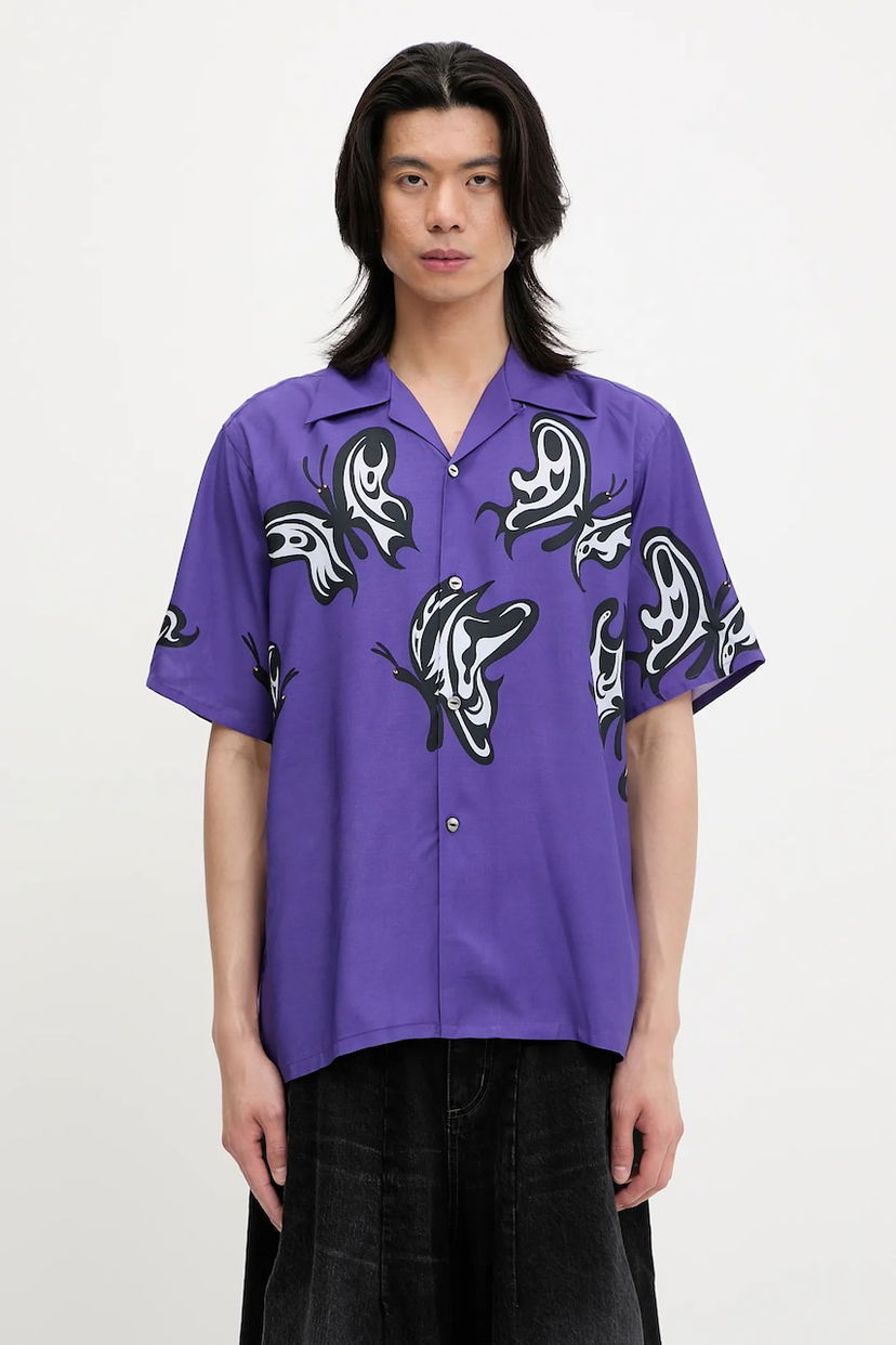 Skjorta Needles Needles x Kae Tanaka S/S One-Up Relaxed Fit Shirt Purpur | QV432