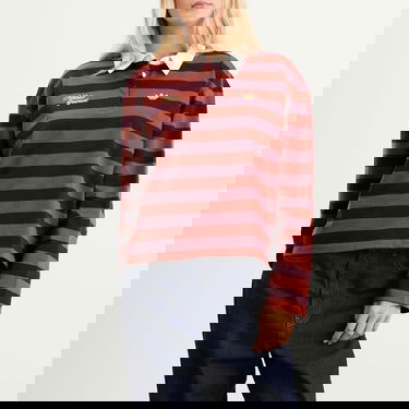 Polotröja adidas Originals Long Sleeve Striped Polo Bourgogne | KF2323, 2