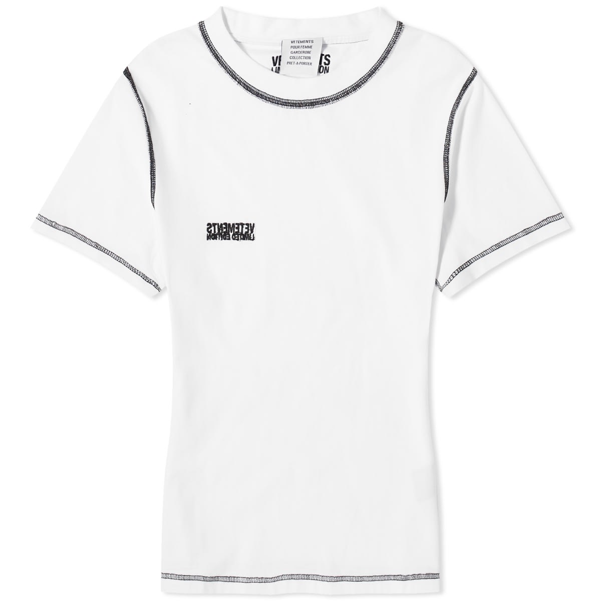 T-shirt VETEMENTS Embroidered Logo T-Shirt Vit | WE64TR800WB, 0