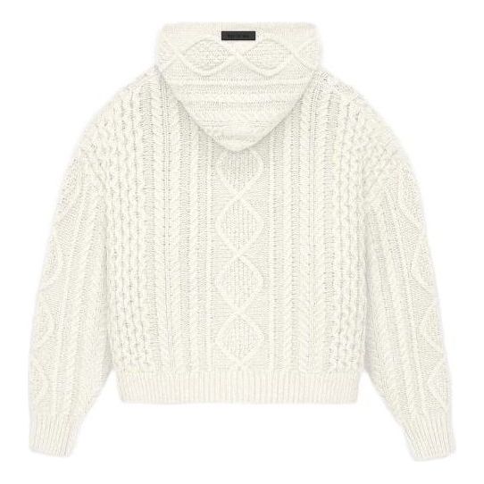 Sweater Fear of God Essentials Cable Knit Hoodie Vit | 192BT234391F