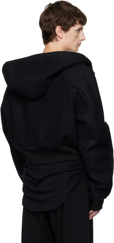 Bomberjacka Rick Owens Rick Owens Concordians Cropped Hooded Flight Bomber Jacket Svart | RU02E1761 WSF, 2