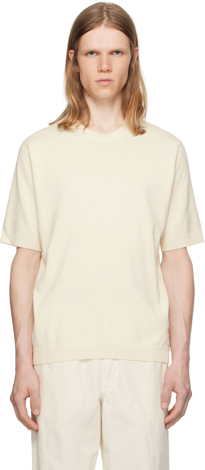 T-shirt NORSE PROJECTS Norse Projects Rhys Cotton Linen T-Shirt Vit | N45-0600