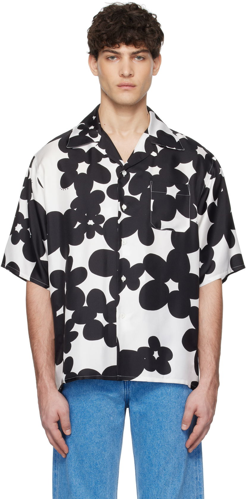 Skjorta Marni Marni Dillies Print Shirt Vit | CUMU0213S4 UTSG26