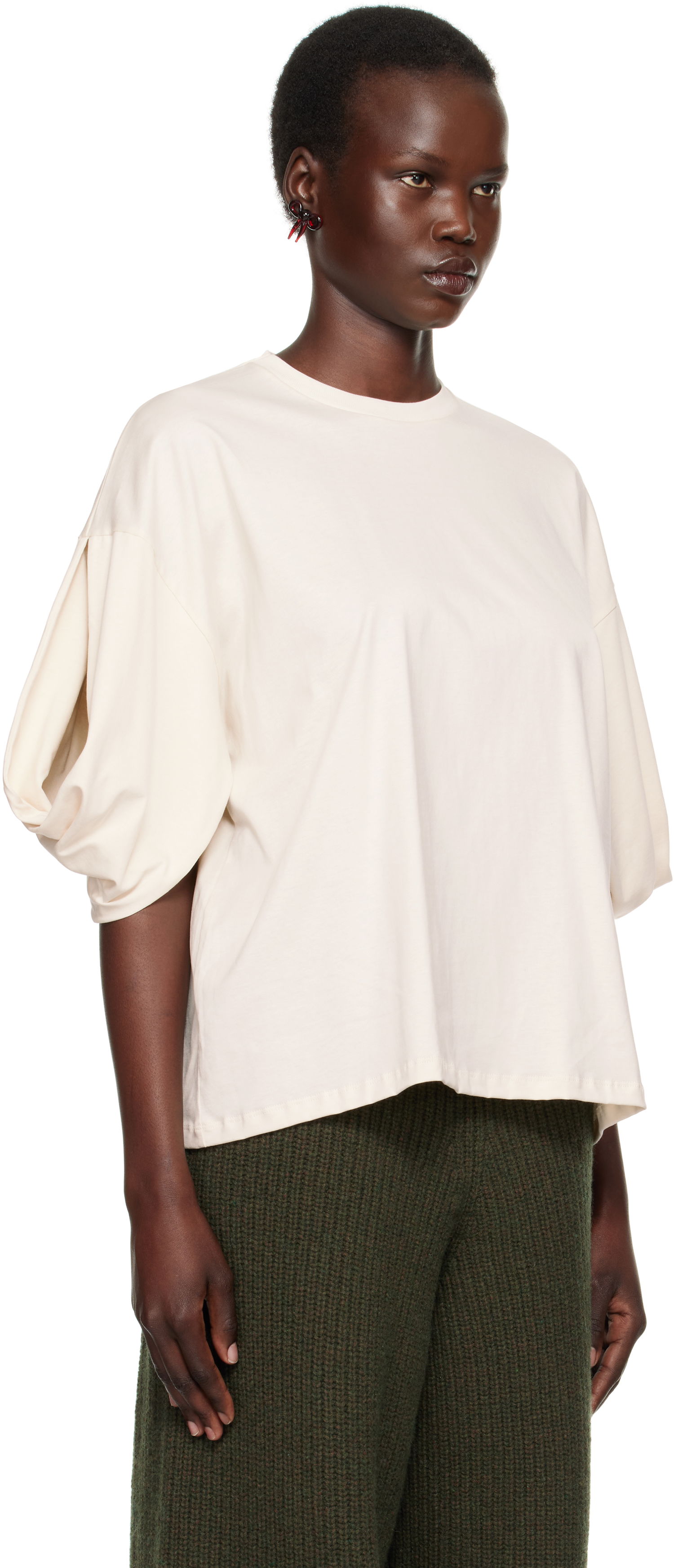 T-shirt Baserange Baserange Harbour Puff Sleeve T-Shirt Beige | TOHA-RC-SP25, 1