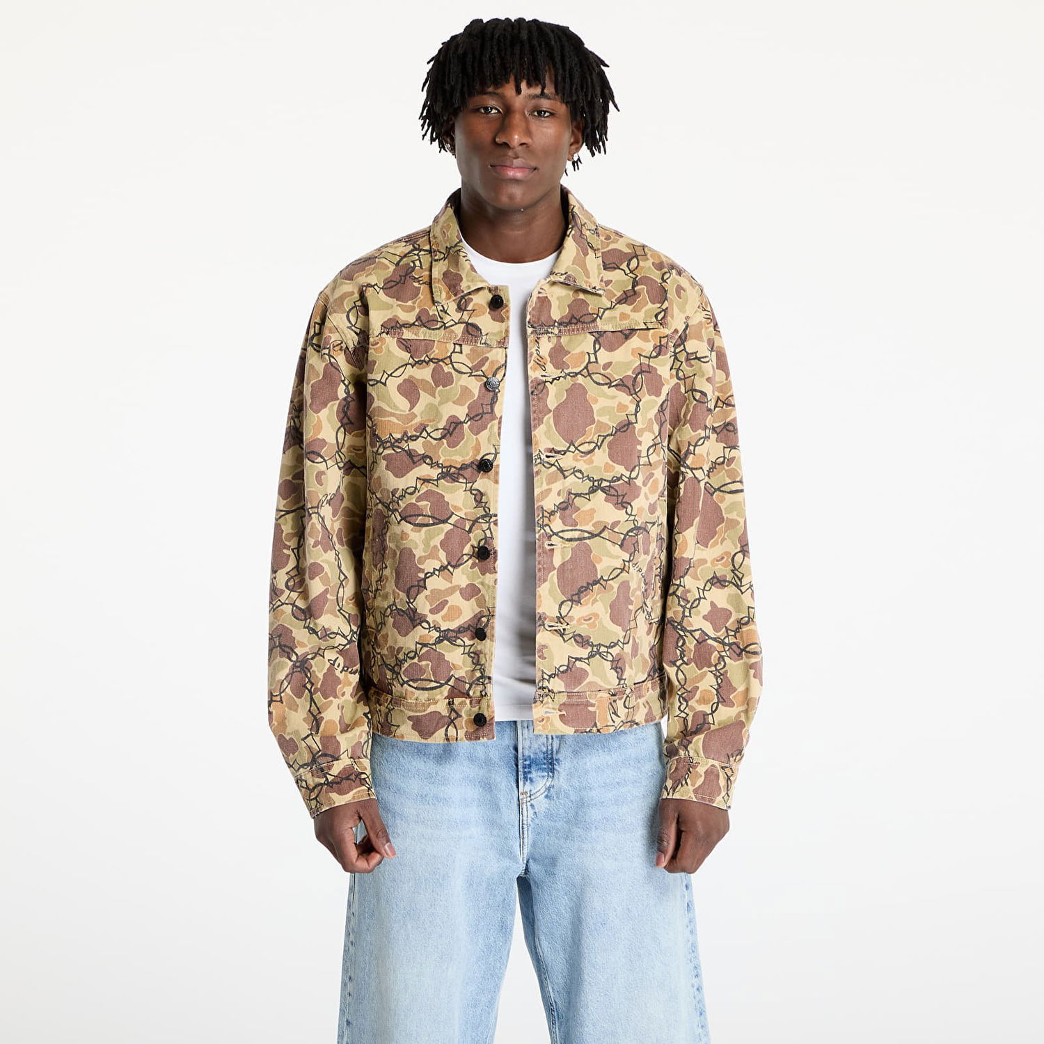 Jacka RIPNDIP RIPNDIP Wired Button Up Camo Jacket Beige | RNDSPR25102, 0
