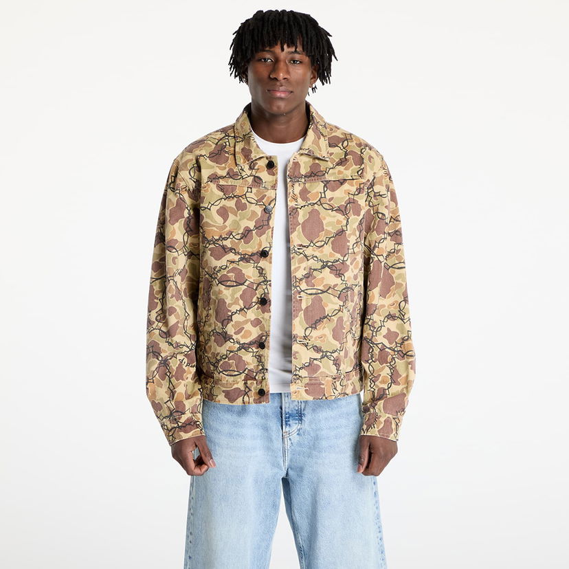 Jacka RIPNDIP RIPNDIP Wired Button Up Camo Jacket Beige | RNDSPR25102