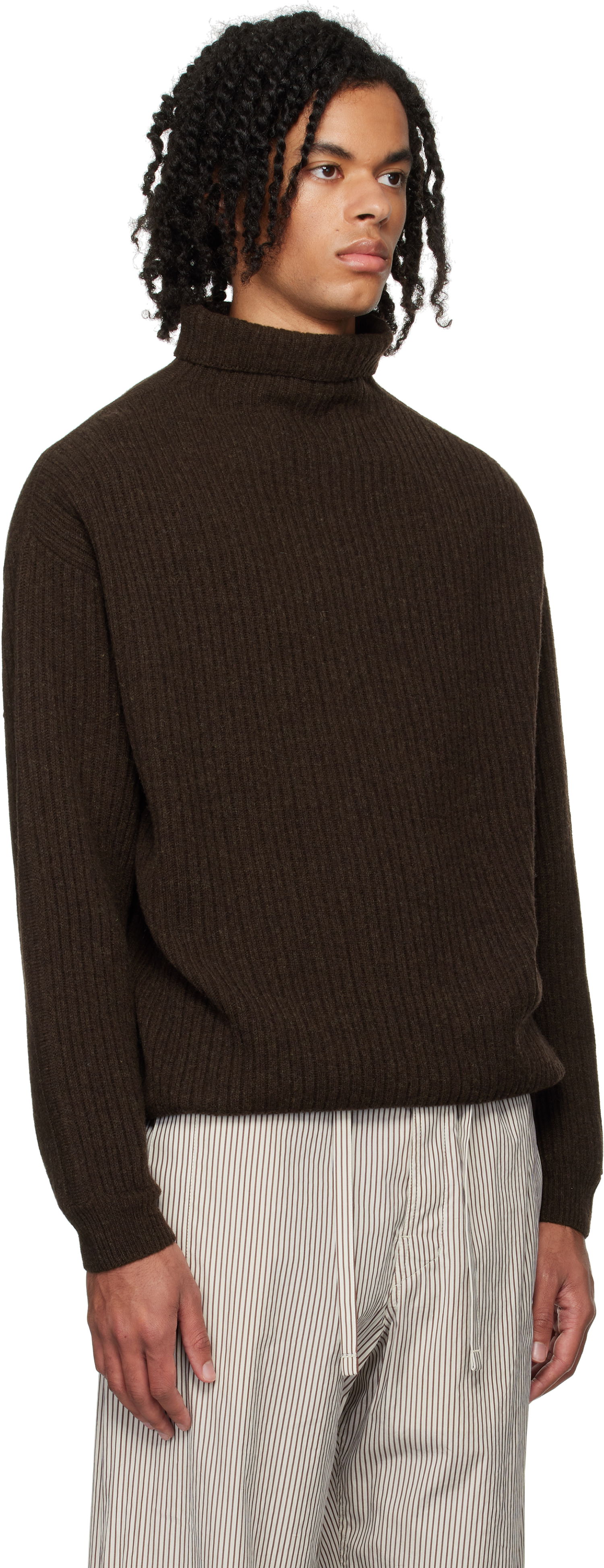 Sweater LEMAIRE Lemaire Felted Turtleneck Sweater Brun | TO1264 LK1027, 1