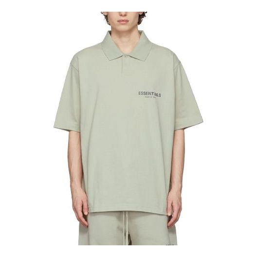 Polotröja Fear of God Essentials Polo Shirt Grön | FOG-FW21-113