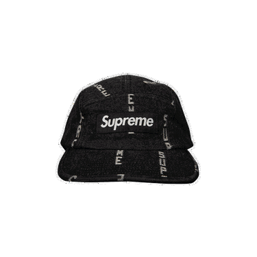 Keps Supreme Logo Stripe Jacquard Denim Camp Cap Svart | FW20H103 BLACK, 0