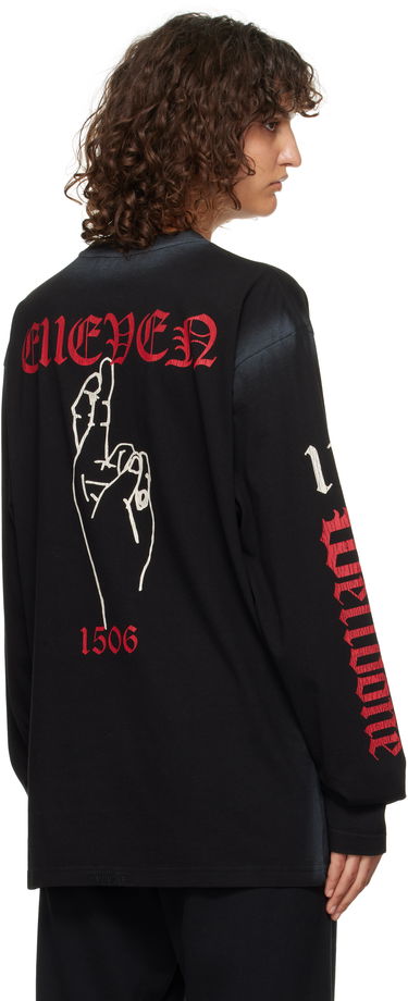 T-shirt We11done 11 Graphic Long Sleeve T-Shirt Svart | WD-TT3-24-762-U-BK, 2