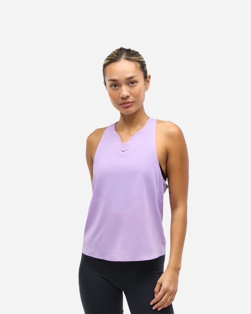 Linne Hoka One One Race Day Running Singlet - Size Large Purpur | 1164153-ARF