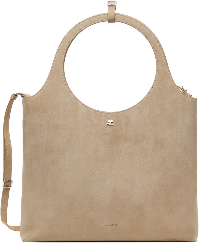 Handväska Courrèges Courrèges Holy Day Suede Tote Beige | 125GSA161CR0024