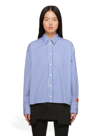 Skjorta HERON PRESTON Striped Shirt Blå | HWGE005F23FAB0014632