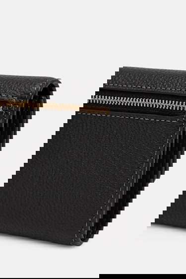 Plånbok Coach Pebbled Leather Mini Flap Wallet Svart | CAO13, 1