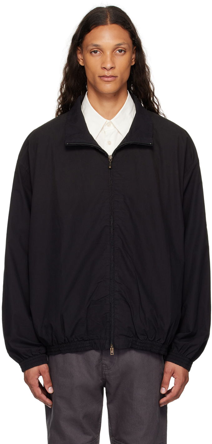 Vindjacka Acne Studios Printed Logo Zipper Jacket Svart | B90791-