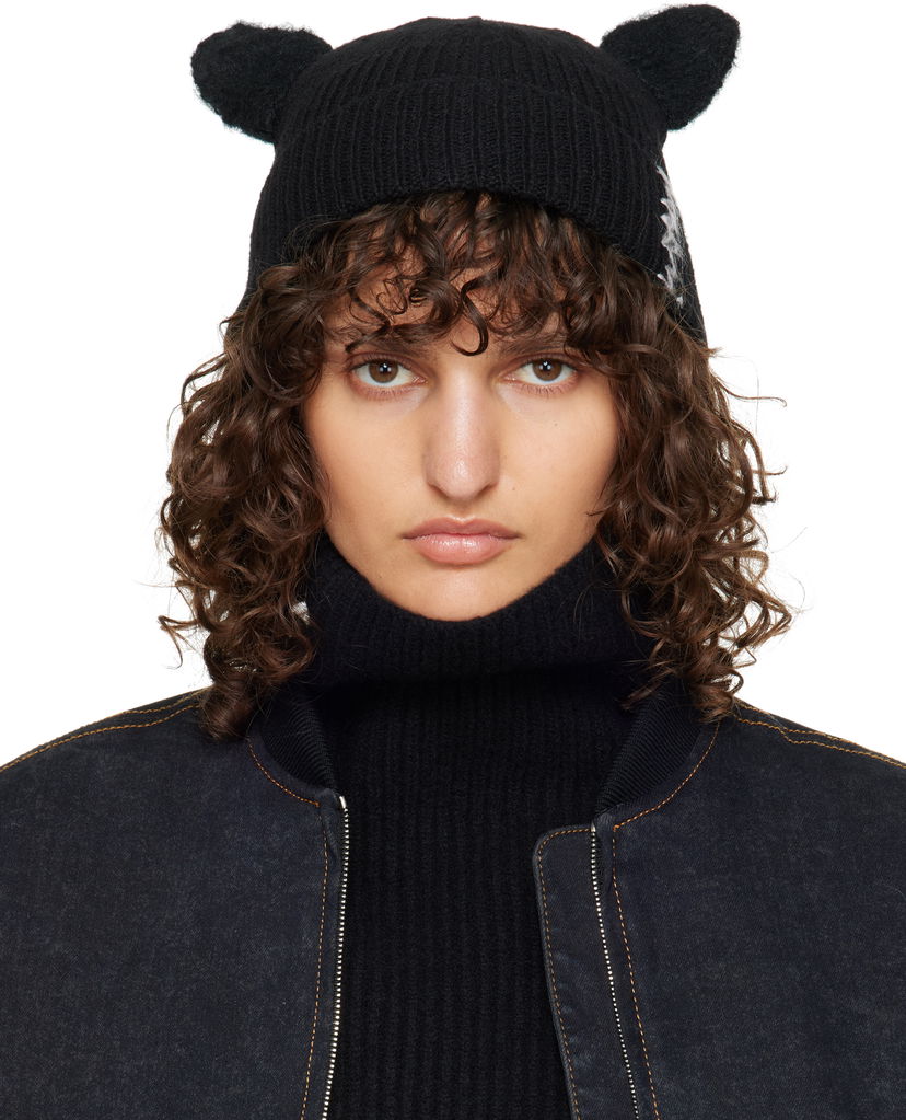 Mössa Marni Wool & Mohair Ears Beanie Svart | CLZC0154Q0 UFH948
