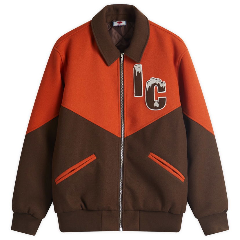 Bomberjacka BBC IceCream ICECREAM Panelled Varsity Jacket, Size Medium Orange | IC24404-BNO