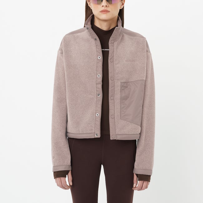 Jacka Salomon Chroma Cropped Fleece Snap Jacket Rosa | LC2622400, 0