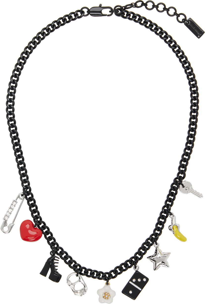 Halsband Marc Jacobs Marc Jacobs 'The Collector Charm' Chain Necklace with Charms Svart | 2P5JNC001J24
