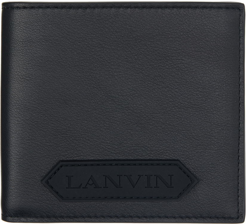 Plånbok LANVIN Rubberized Logo Bifold Wallet Svart | LM-SLSWB3-TOPS-P24