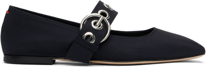 Bälten Aeyde Aeyde Uma Eyelet Ballerina Flats Mörkblå | A11-FL-RKLS08FL159-SS25-519-069
