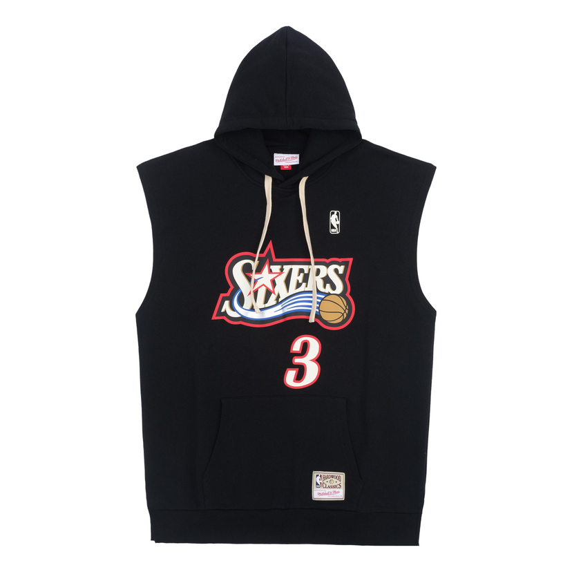 Sweatshirt Mitchell & Ness NBA Philadelphia 76ers Allen Iverson Sleeveless Hoodie Svart | MNJYFWHD23098001