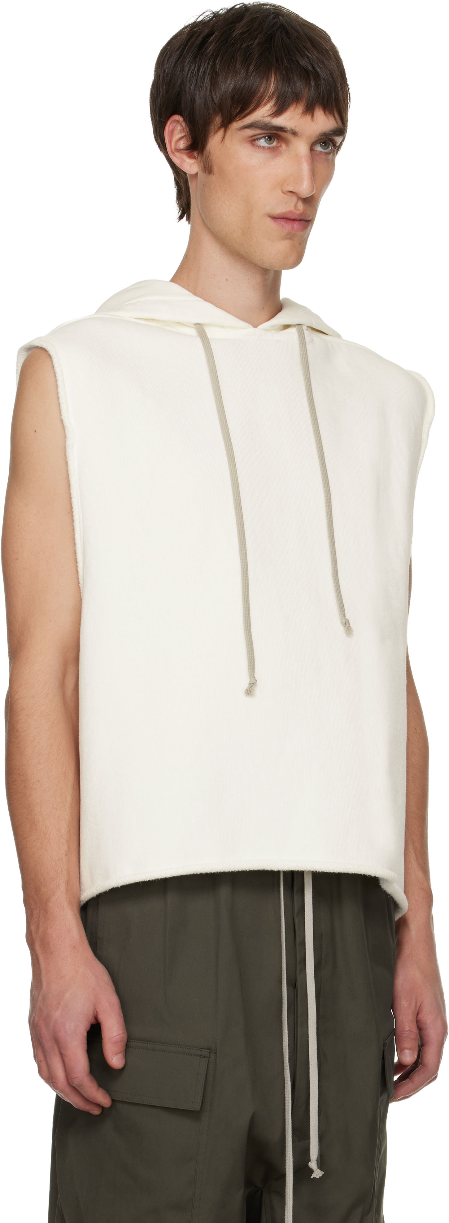 Sweatshirt Rick Owens Rick Owens Concordians Sleeveless Tunic Hoodie Vit | RR02E1503 JTCD, 1