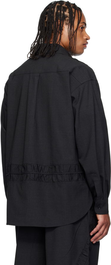 Skjorta sage NATION SAGE NATION Fossil Wool Shirt Svart | S081 Fossil Shirt, 2