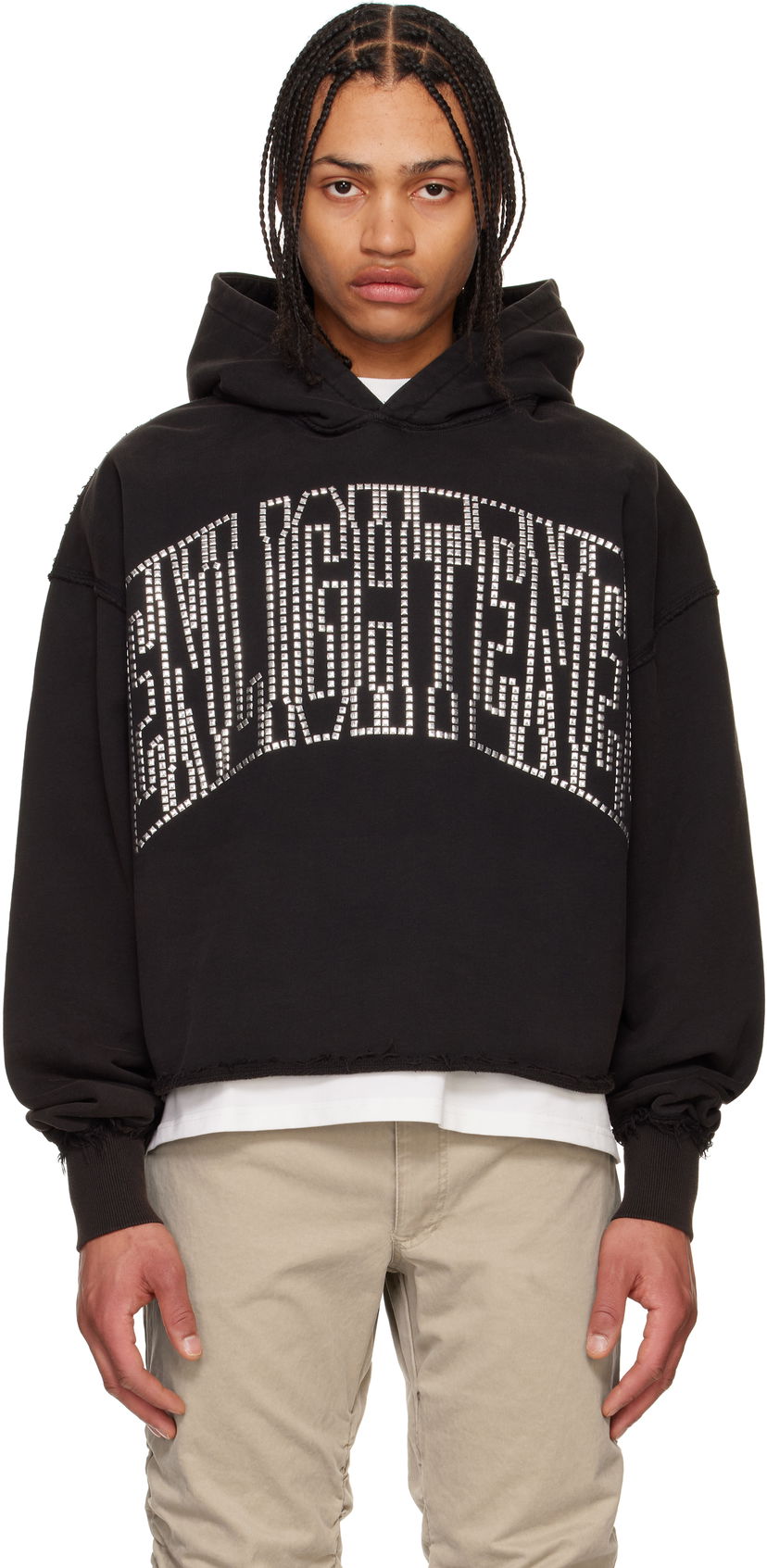 Sweatshirt MISBHV MISBHV 'Enlighted' Cropped Hoodie Svart | 250M215