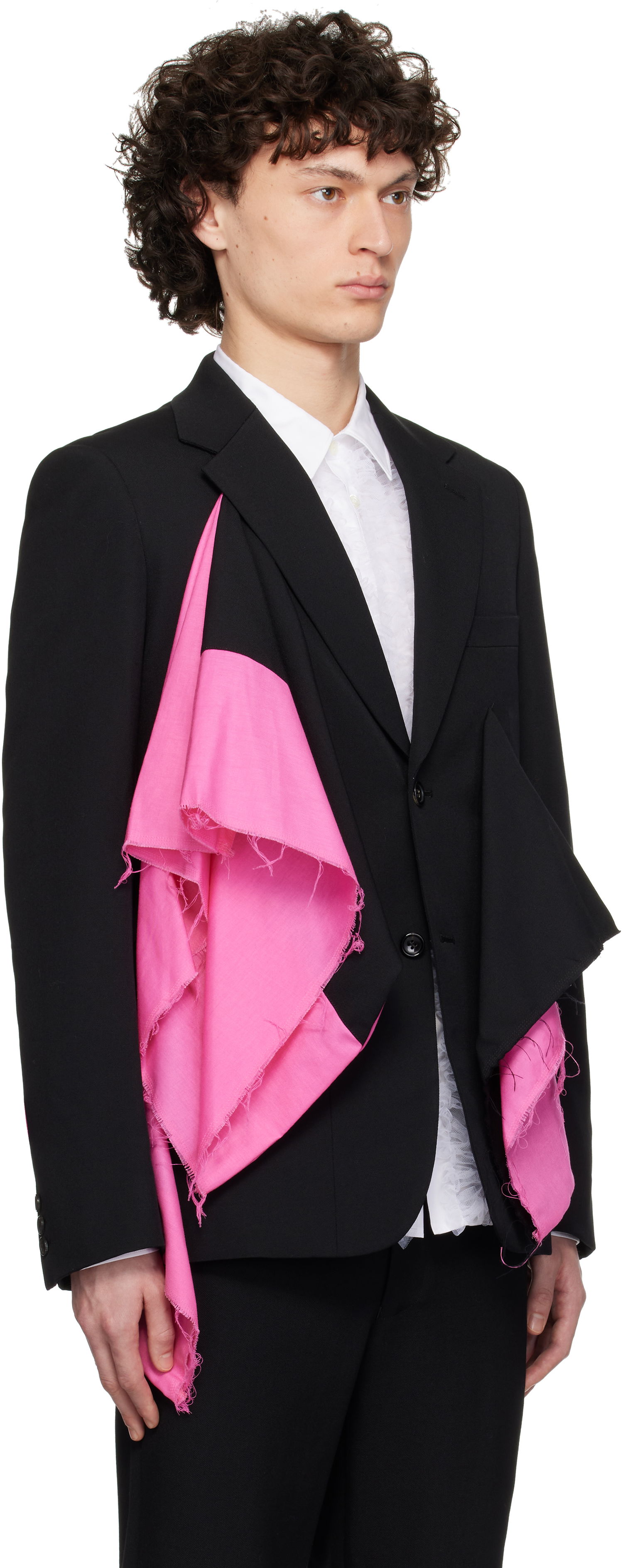 Jacka Comme des Garçons Comme des Garçons Homme Plus Gabardine Blazer with Draped Detail Svart | PO-J054-051, 1