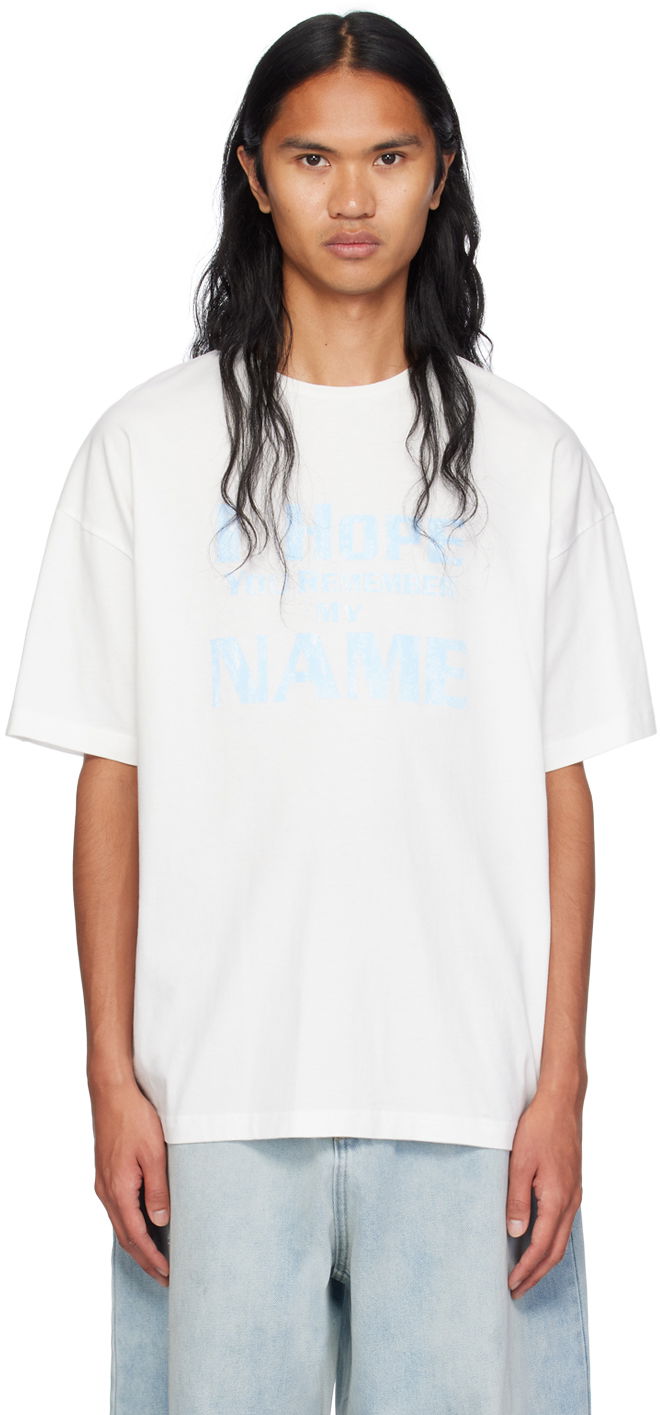 T-shirt We11done Lettering T-Shirt Vit | WD-TT2-24-760-U-WH