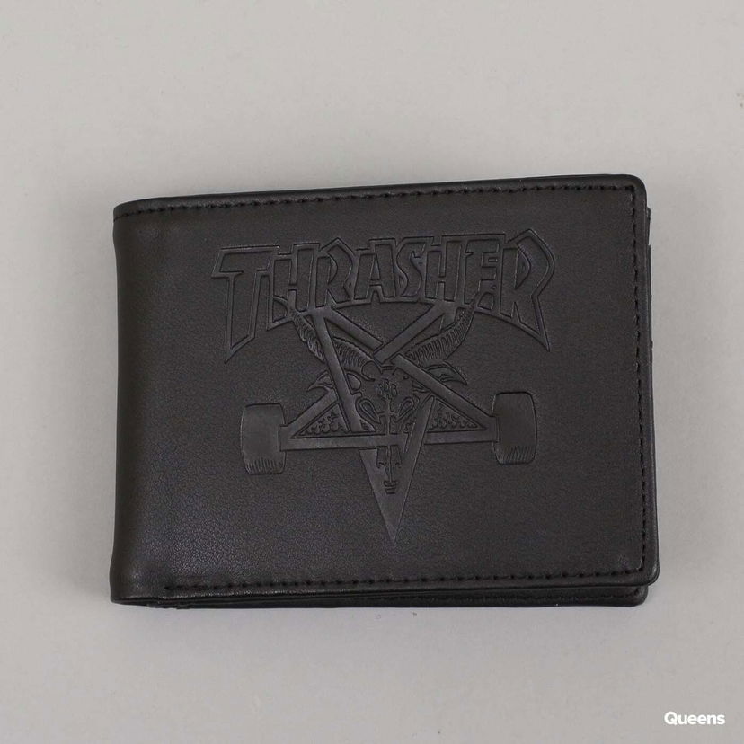 Plånbok Thrasher Skategoat Leather Wallet Black Universal Svart | 022594