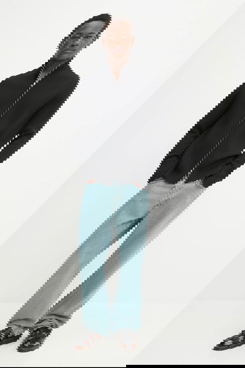 Sweater Samsoe Samsoe High-Neck Full-Zip Knit Cardigan SANIKLAS Svart | M24300028, 1