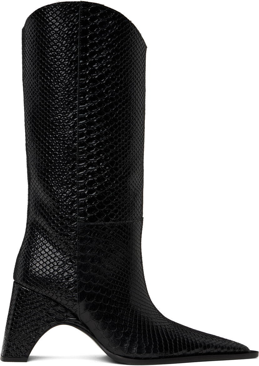 Kläder Coperni Coperni Python Embossed Bridge Cowboy Boots Svart | COPSH16F6047