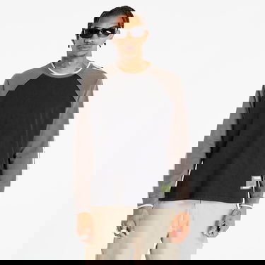 T-shirt Pleasures Techno Raglan Long Sleeve Black Svart | P23F015 BLACK, 0