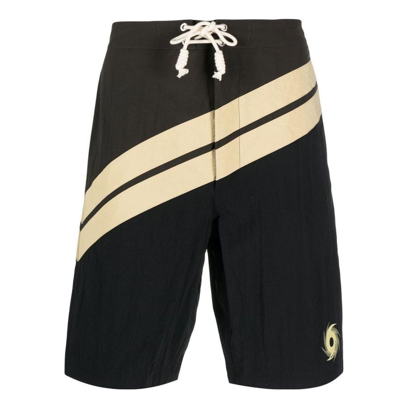 Badkläder Palm Angels Palm Angels Striped Swim Shorts Svart | PMFD003S23FAB0018403