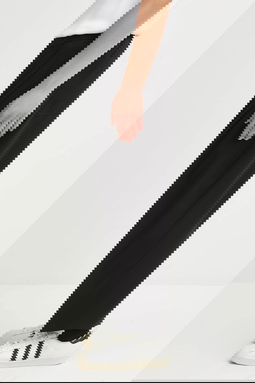 Byxor MAISON KITSUNÉ Maison Kitsuné Cropped Pleated Trousers Svart | PM01123WT3019, 1