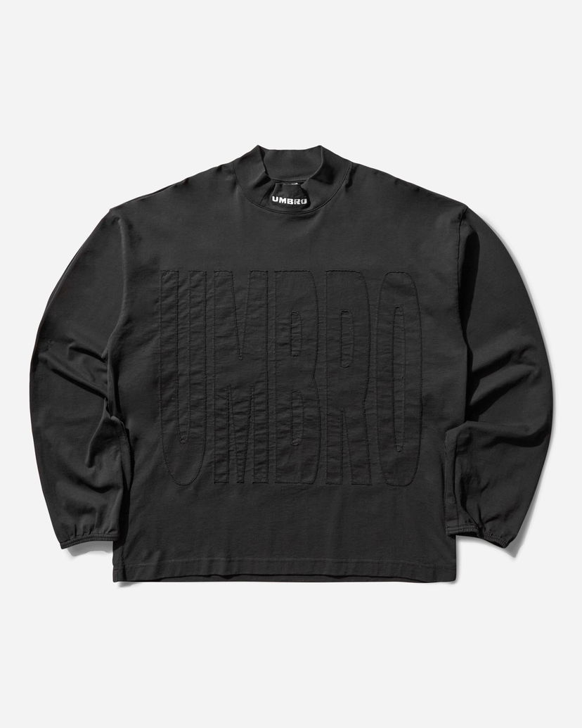 T-shirt Umbro Acuto Mock Longsleeve T-Shirt with Embossed Logo Svart | UBMW0363JY105 BLK0020