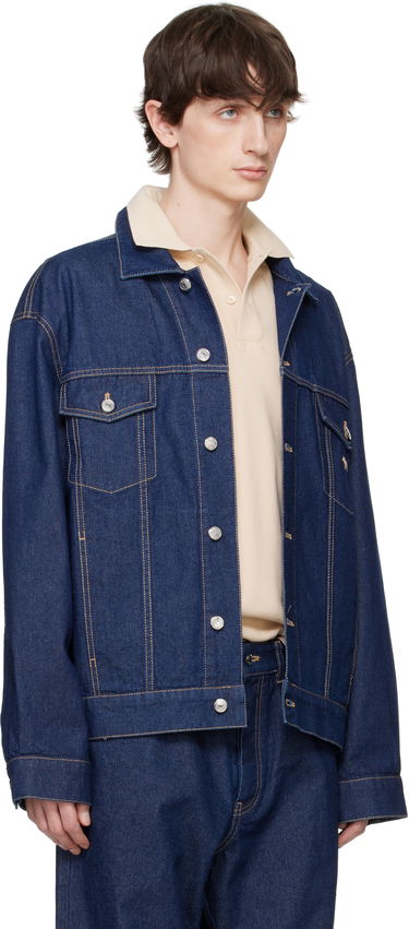 Bomberjacka MAISON KITSUNÉ Maison Kitsuné Profile Fox Denim Trucker Jacket Blå | OM02103WW0081, 1