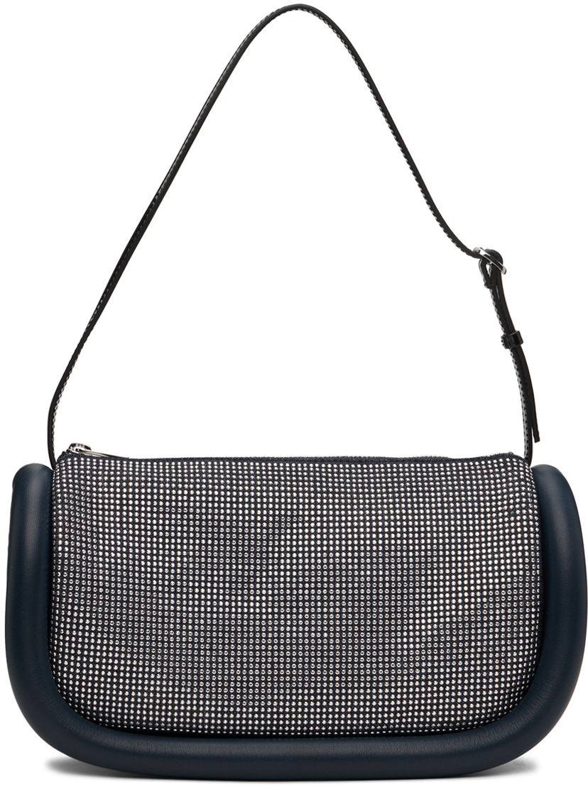 Axelväska JW Anderson JW Anderson Bumper 15 Crystal-Embellished Shoulder Bag Mörkblå | HB0524-FA0274