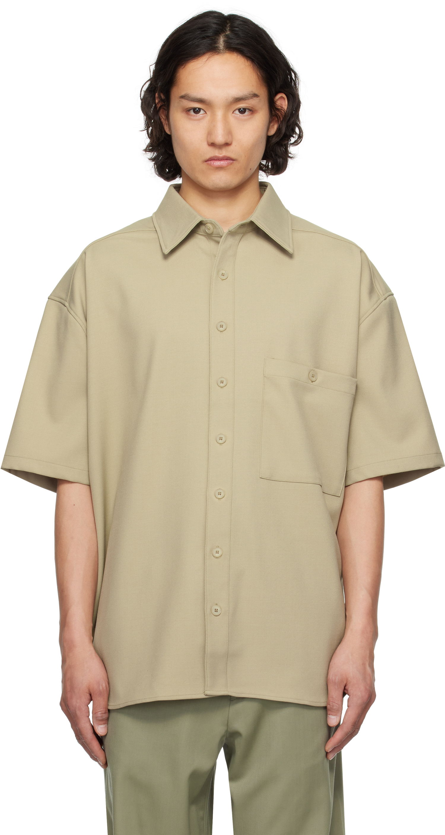 Skjorta Entire Studios Entire Studios Duper Short Sleeve Shirt Grön | ESU-S25-2006-SA, 0